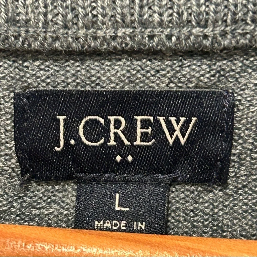 J.CREW Men’s Merino Wool-Blend Half-Zip Sweater, Blue-gray, Distinguished, Sz L